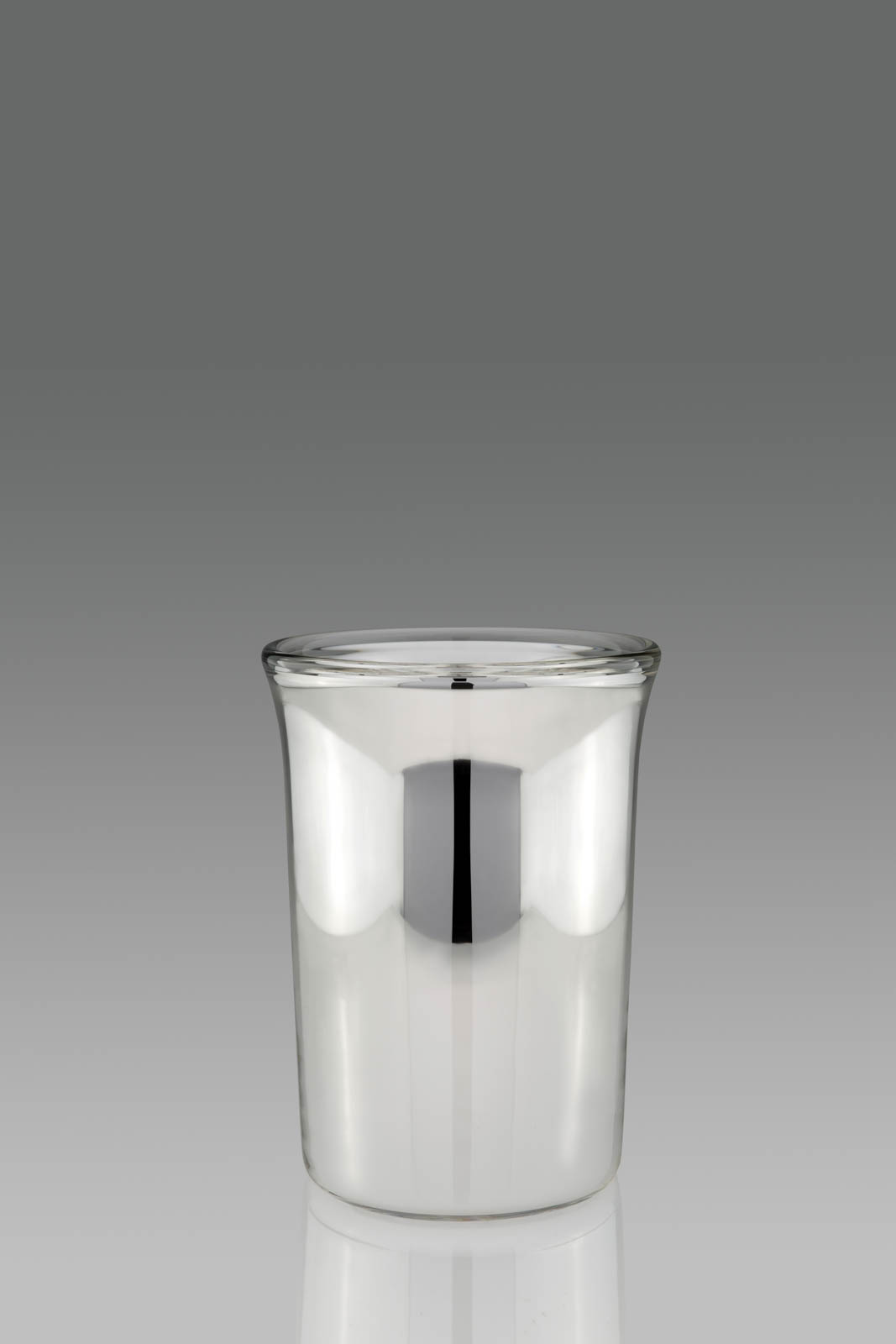 Silvered Glass Vase / Cachepot / Ice Bucket - Glass / Silver